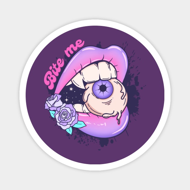 Hot goth bite me Magnet by Positively Petal Perfect 